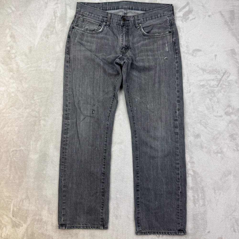 VTG Y2K Levis Hesher Straight Charcoal Black Wash Jeans Mens 33x30 Boot Low Rise